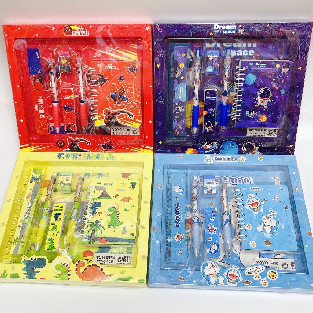 

[ Gs ] Stationery Alat Tulis Set Perlengkapan Sekolah Anak Motif Kartun Spiderman Cars Unicorn