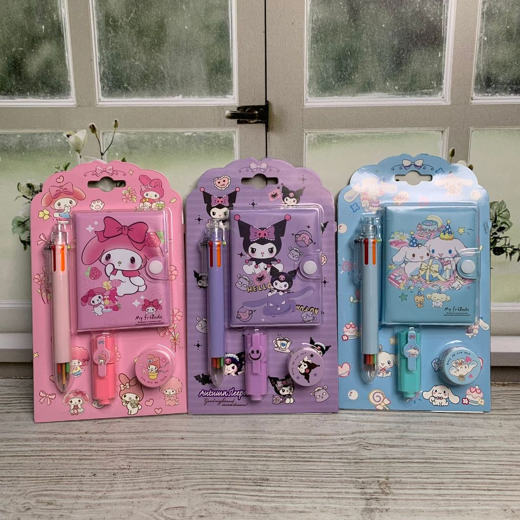 

Tersedia Set Alat Tulis 4 In 1 Sanrio Sat-1259 Melody Cinamonrool Kuromi Atk / Paket Alat Tulis