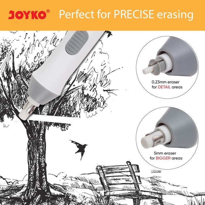 

[Set] Penghapus Pensil Elektrik / Electric Eraser + Refill - Joyko Er-139E Murah