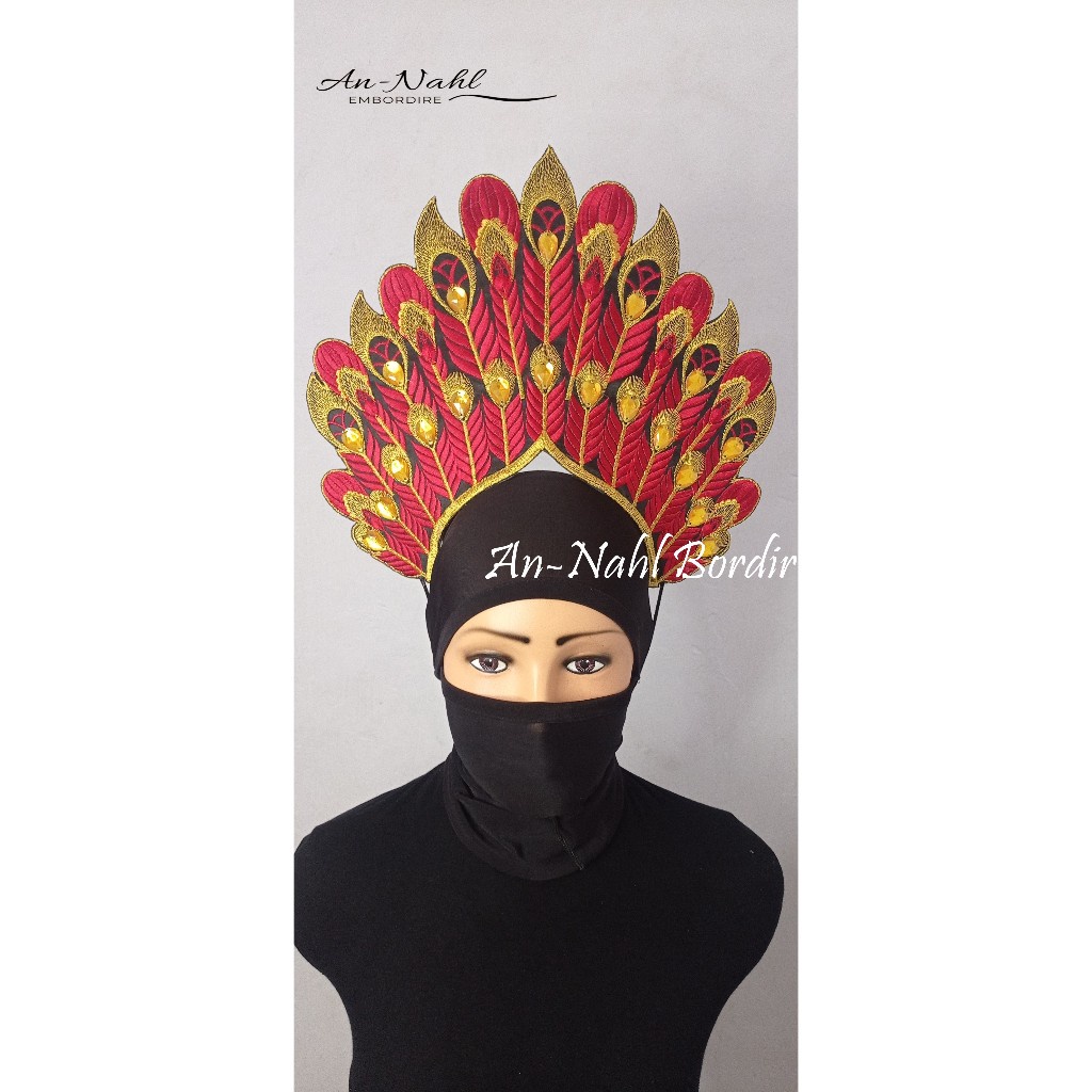 An-Nahl Mahkota Tari Renda Bordir Siger Bulu Merak