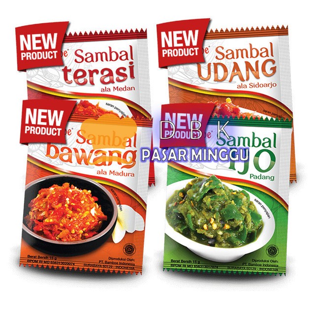 

[PACK] BAMBOE sambal 10 x 15gr terasi medan bawang ijo udang