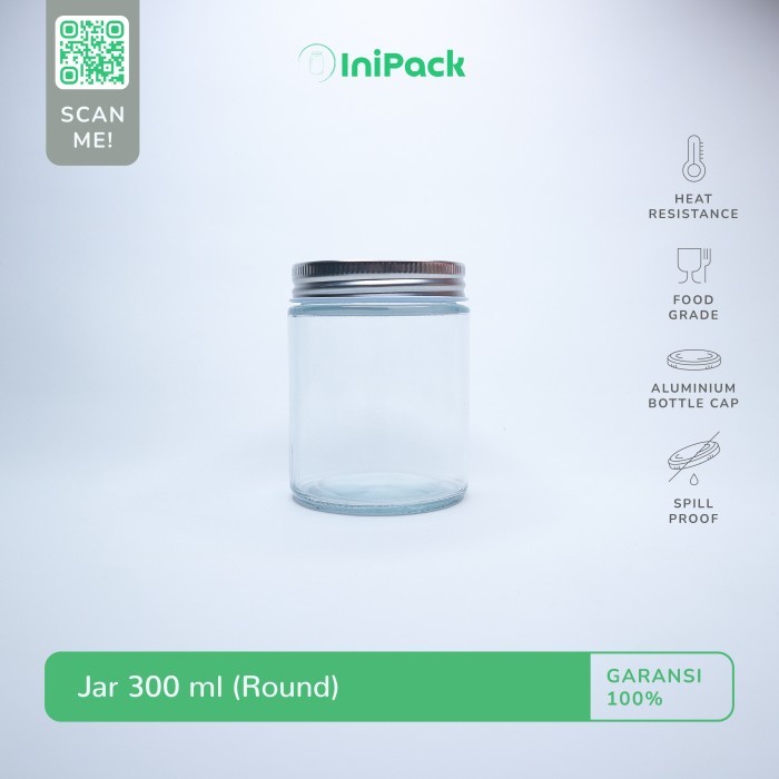 (Expert) Toples Jar Kaca 300 ML / Botol Toples Kaca 300 ML Tutup Aluminium