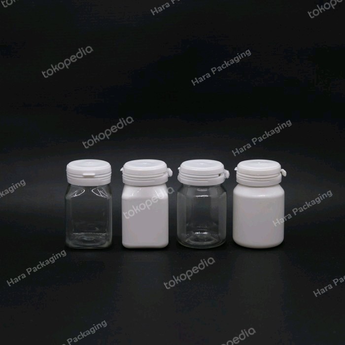 (Expert) Botol Kapsul Isi 30 / Botol Tablet Isi 30 / Botol Obat Putih - Bening