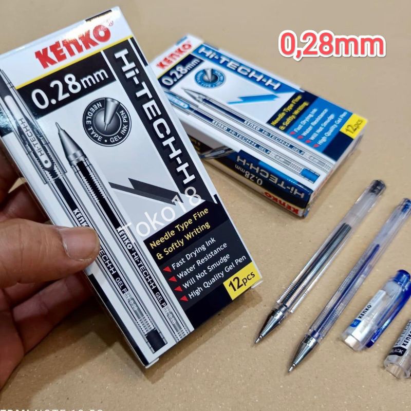 

1 Pak Pulpen Hitech Kenko 0,28mm(Isi 12 Pcs) / Pulpen Hi-Tech