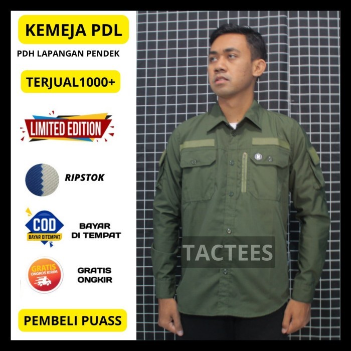 (Expert) Kemeja PDL Lapangan Tactical Lengan Panjang Outdoor Baju Taktikal Pdh