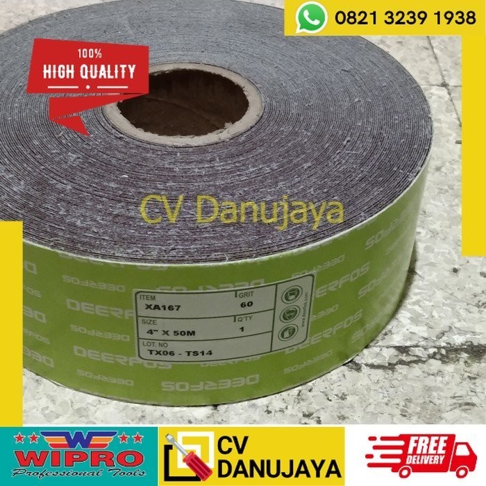 Amplas roll kain kaku DEERFOS TYPE XA-167 4" 50M - #40