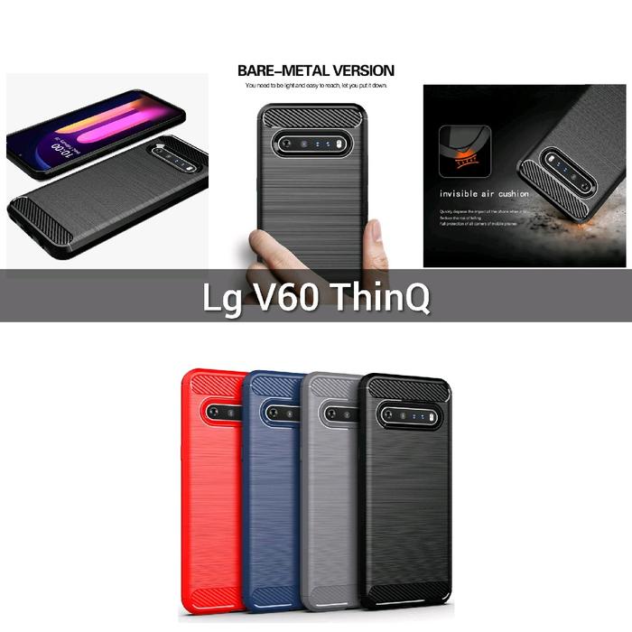 Nakula Sadewi Soft Case Lg V60 Thinq 5G Soft Case Brushed Carbon Fiber Shockproof