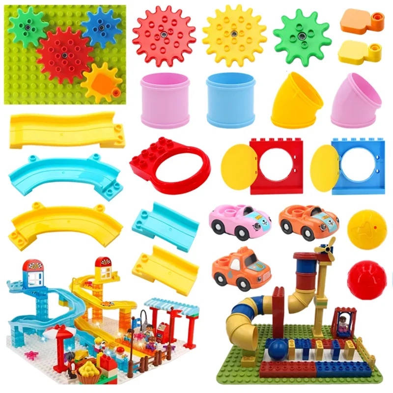 Big Building Blocks Crazy Marble Race Run Slipway Pipeline Ball Compatible Large Bricks Maze Game