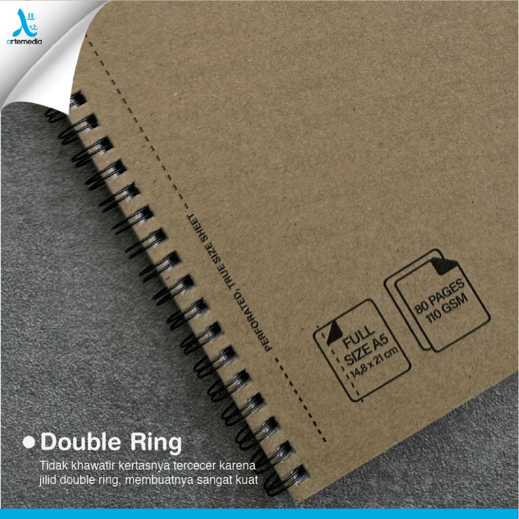 

IK! Artemedia Sketchbook Spiral A4 A5 Craft Cover Jilid Buku Sketsa Pensil Charcoal