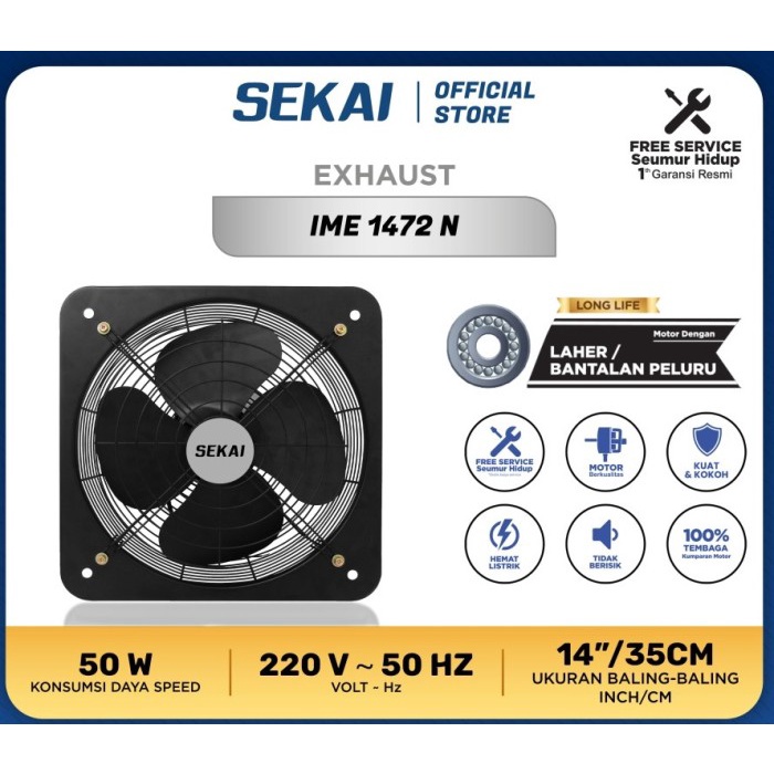 IME 1472N Kipas Angin Partisi 14 Inch Metal Exhau IME 1472 N