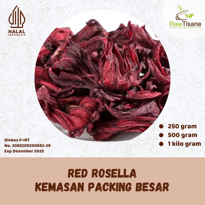 

BEST !! RAW TISANE Red Rosella Tea / Teh Bunga Rosella Merah Isi 1 Kg
