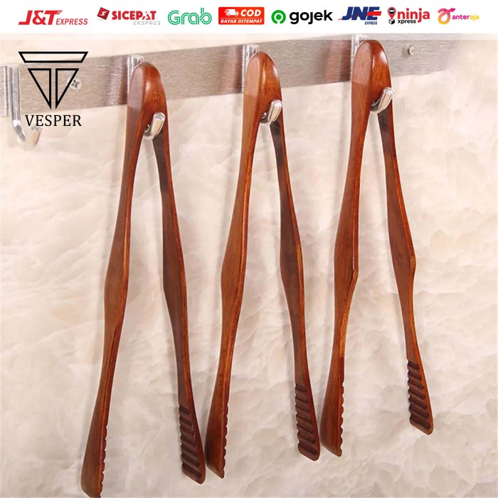 Wooden Food Tong Clip / Capitan Makanan Kayu Bbq Kue Roti Daging Sayur Terbaru