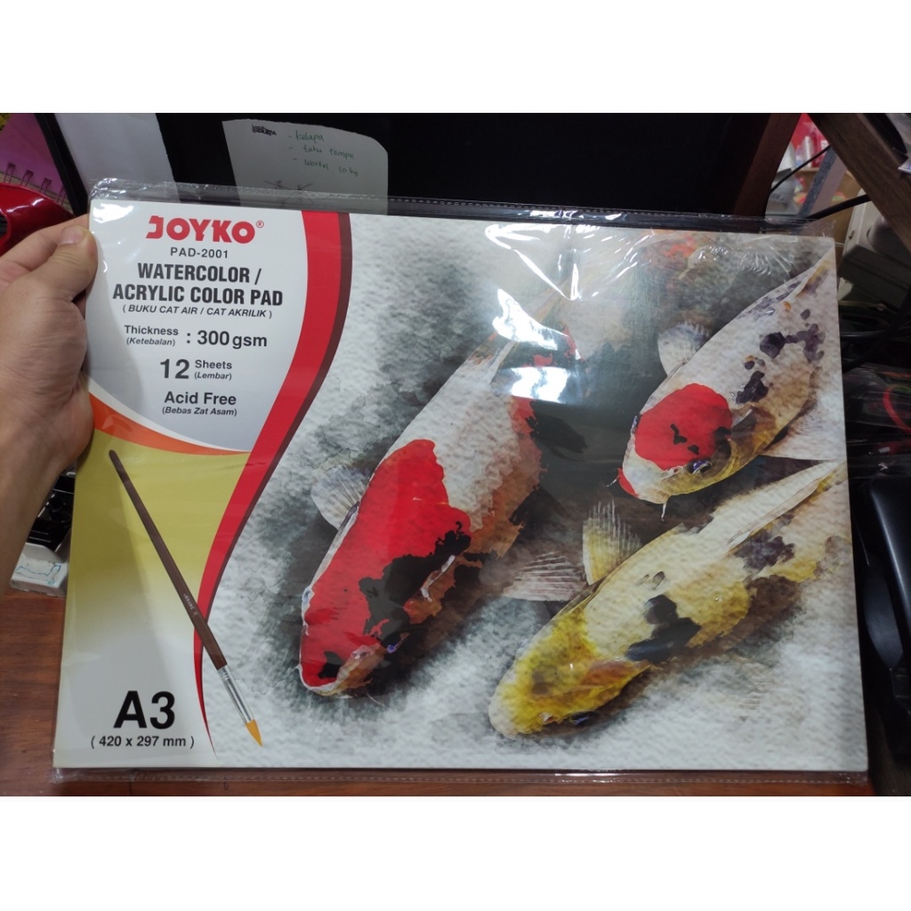 

IK! Buku Watercolor Acrylic Pad A3 Joyko 300 Gsm 12 Lembar