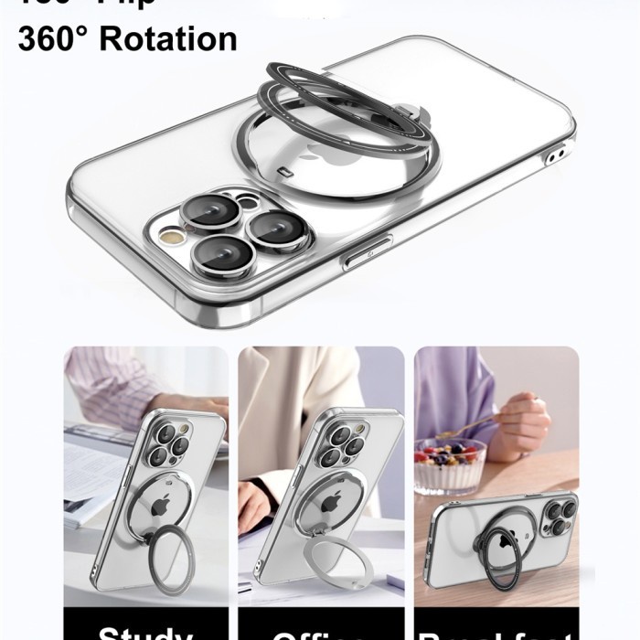 Magsefe Case Magnetik Kick Stand 360 Ring Silicone Softcase For Iphone 14 - 14 Pro - 14 Pro Max