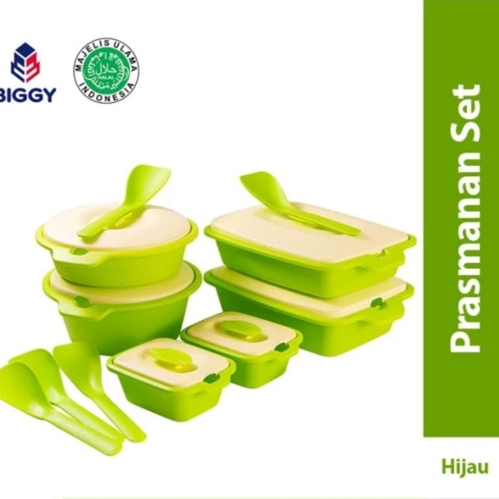 MacamKita- Prasmanan Set - Kotak#tupperware set sayur lauk Aquamarine Biggy set