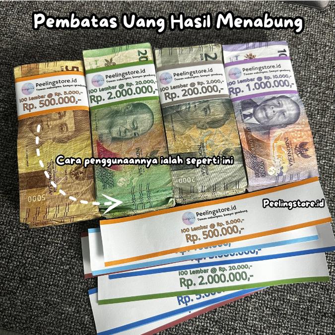 

Pembatas Uang hasil menabung / ban uang / pembatas uang / sabuk uang / kertas pengikat / uang