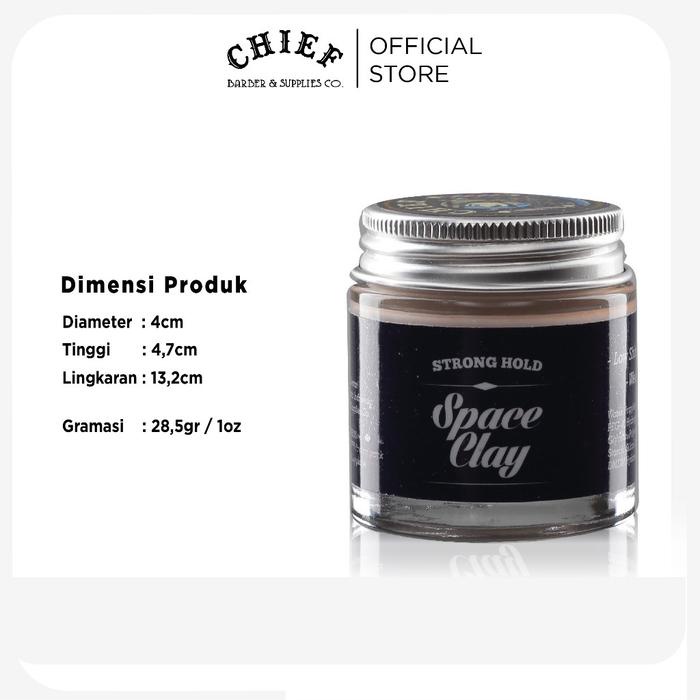 CHIEF POMADE SPACE CLAY UKURAN MINI 35gr ( TRAVEL SIZE 1.2 OZ ) HEAVY WATERBASED KEMASAN BELING FREE