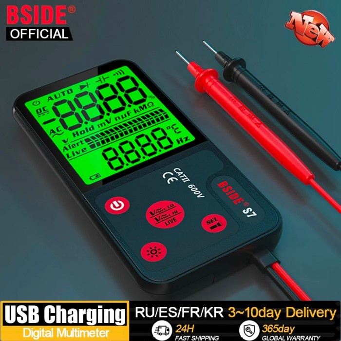 BSIDE Digital Multimeter Smart Automatic Multitester USB Charging