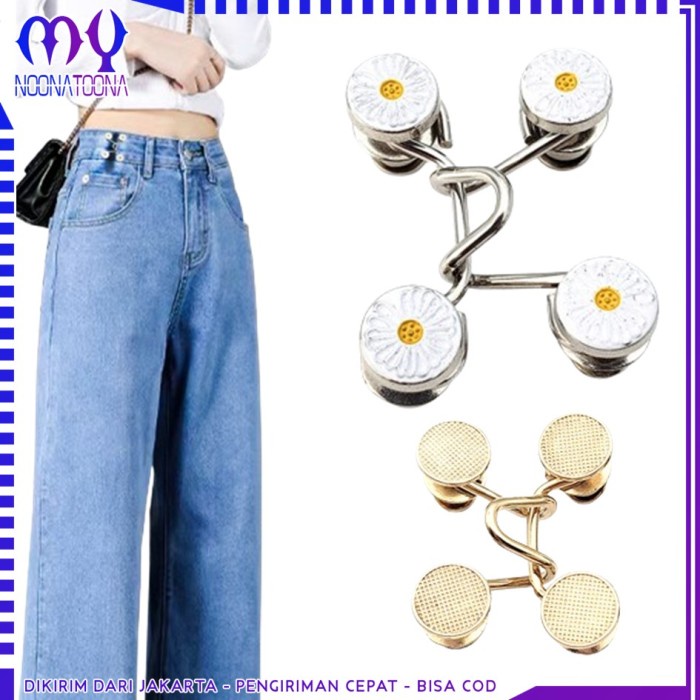 

Kancing Jeans Logam Adjustable Kait Pengecil Lingkar Pinggang Celana