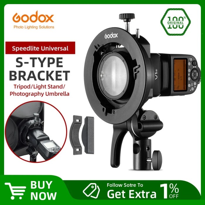Godox S2 Bowens Mount Flash S-type Holder Bracket for Godox V1 V860II
