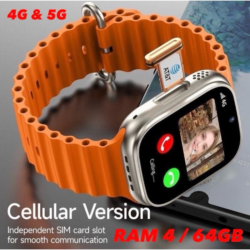 TERBARU Smartwatch S9 ULTRA 4G & 5G RAM 4 / 64GB KAMERA DEPAN BELAKANG SIM CARD Dual camera Video