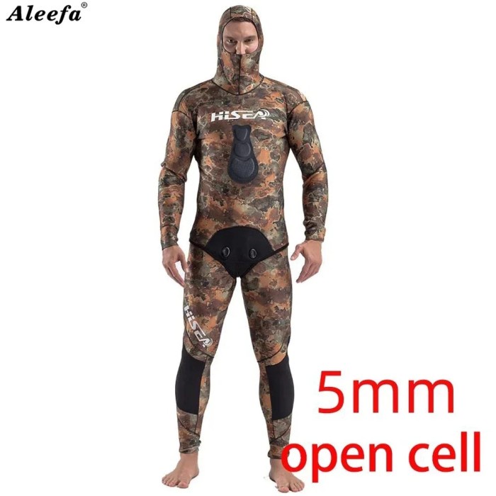 Spearfishing Wetsuit 5mm Neoprene Scuba Diving Suit Open Cell