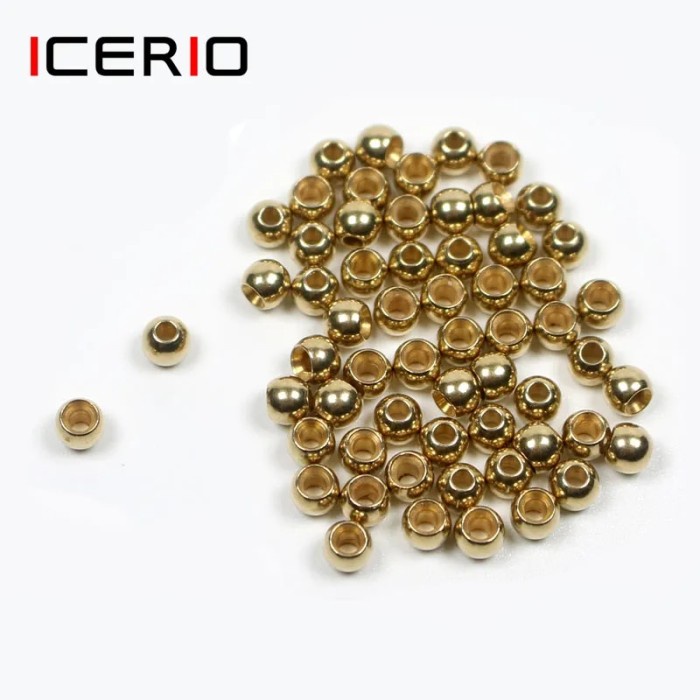ICERIO 100/500/1000PCS Fly Tying Brass Beads Nymph Streamer Bugs Fly