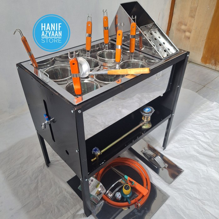 dandang mie ayam 6 lubang set / panci mie ayam kotak /dandang bakso