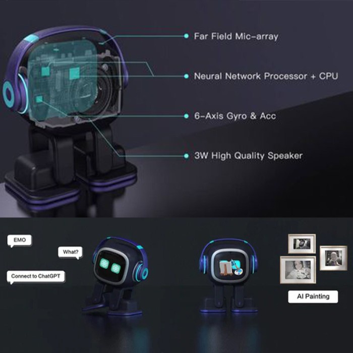 SALE [100% ORIGINAL] MAINAN ROBOT EMO VECTOR AI DESKTOP SMART ROBOT TEKNOLOGI CANGGIH PINTAR