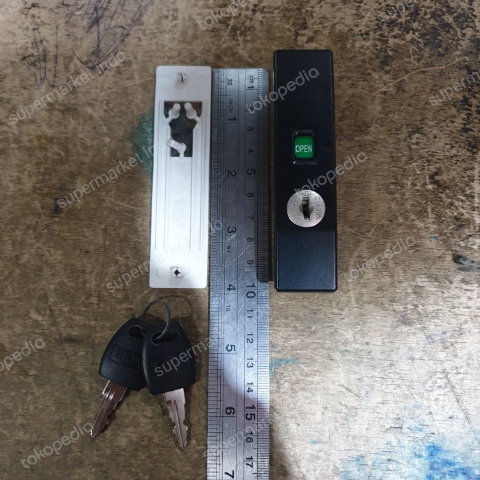 

kunci kotak hitam pintu lemari besi arsip geser / sliding merek lion