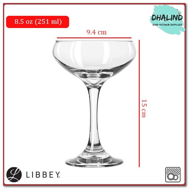 LengkapMurahCepat- Gelas Koktail / LIBBEY Cocktail Coupe Glass 251 ml #3055 / DHALIND