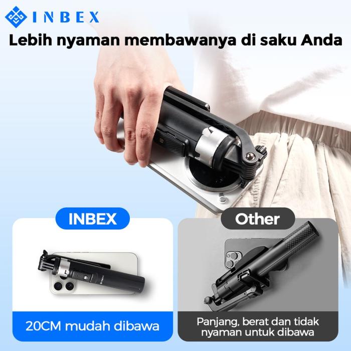 Inbex Ib130 Selfie Quadpod Tongsis Tripod 130Cm Multifungsi Bluetooth Tripot Konten Promo
