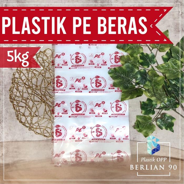 ada- Plastik Beras Kemasan 5 Kg bahan Plastik PE Tebal Polos Isi 50 Lembar / 2 Pack plastik