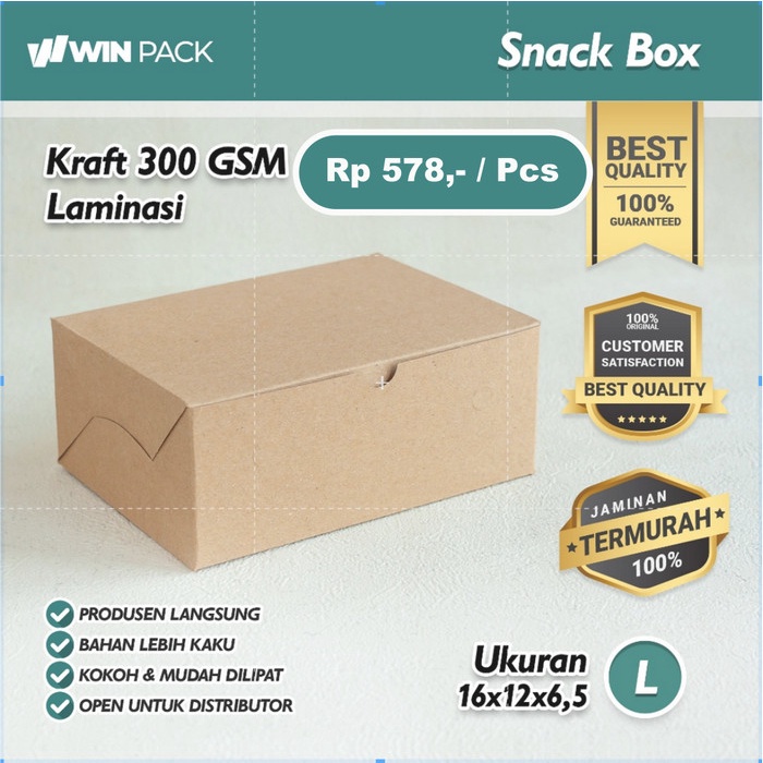 ada- Snack Box Dus Roti Bakar Box Pisang Bakar Polos Laminasi Size L