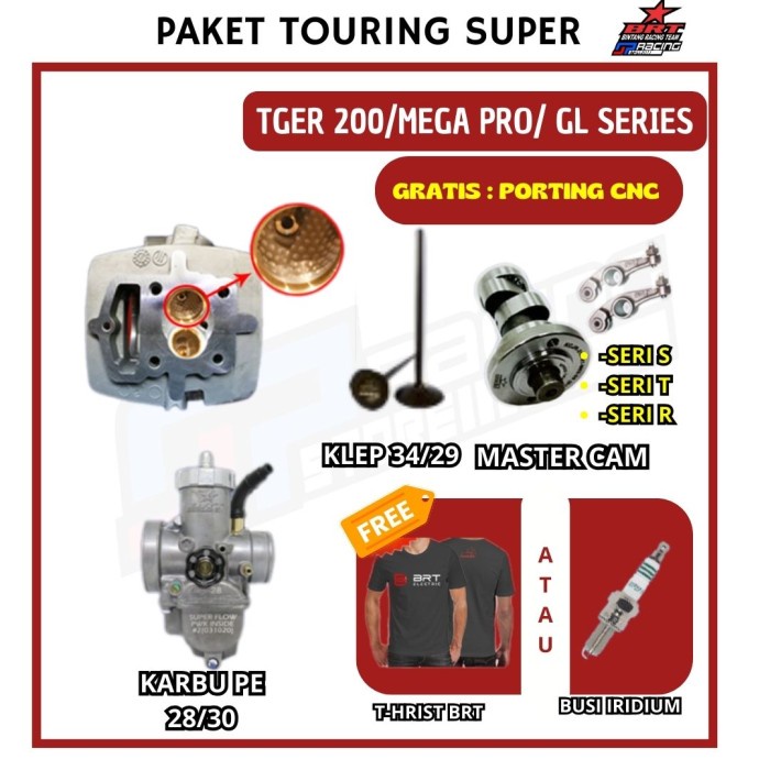 Paket Touring 15 Tiger BRT - Head Porting - Master Cam - Karbu PE PWK