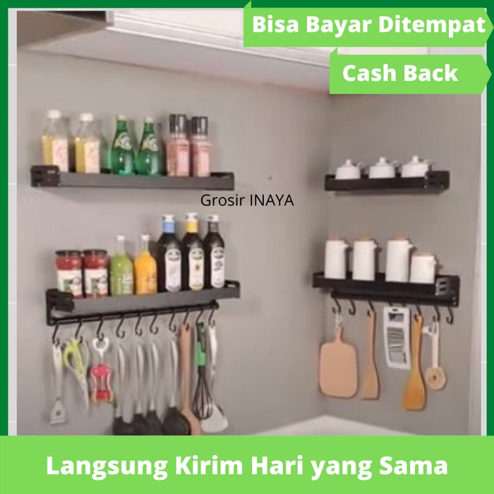 silahkan- RAK DINDING DAPUR RAK BUMBU DAPUR TANPA GANTUNGAN MODERN MINIMALIS