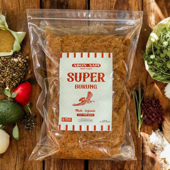 Abon Sapi Super cap Burung ELANG 1000 gram / 1 kg Boyolali