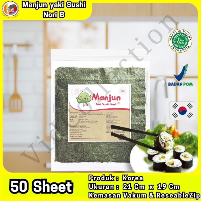 

Java Tokinori Manjun Yaki Sushi Nori Rumput Laut Roasted Seaweed 50 Lembar untuk Gimbap