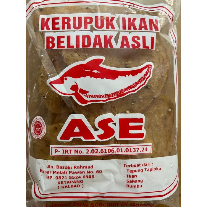 

Kerupuk Ikan Belidak Asli ASE / LING LING / HUI LIE Ketapang Kalimantan Barat / Krupuk Ikan Belidak
