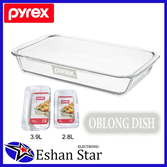 silahkan- Pyrex Oblong Dish Wadah Kaca Tahan Panas