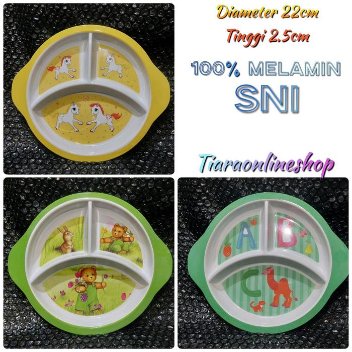 silahkan- Piring sekat melamin SNI foodgrade /piring makan anak sekat 3