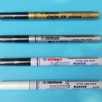 

New Spidol snowman silver white gold marker putih emas extra fine point