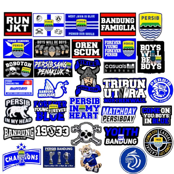 

New Paket 20 pcs Stiker Persib Bandung Ultras Holigans Bobotoh Northenwal Casuals Anti Air Case HP