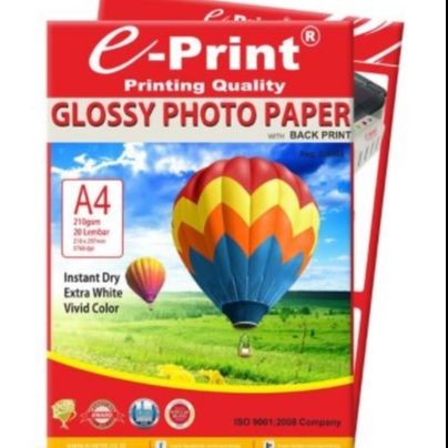 

New Kertas Foto e-Print Glossy Photo Paper A4 210 gsm