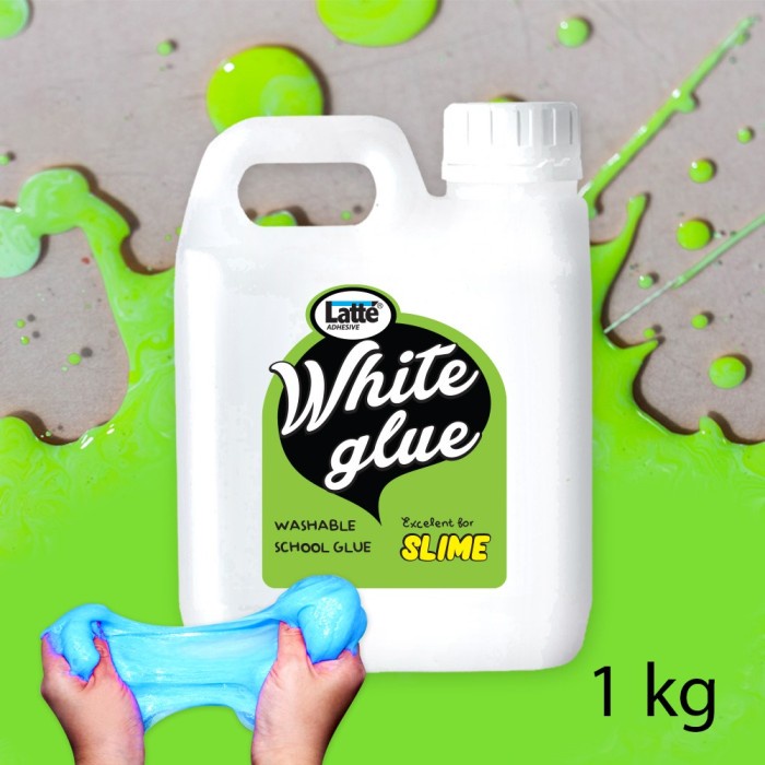 

New lem putih LATTE white glue 1 liter PVA tofu SLIME