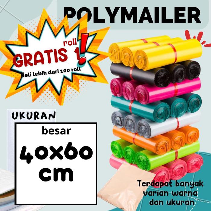 

New (BIG SIZE) PLASTIK POLYMAILER 40x60 MURAH Glossy Semi Doft Packing Baju/packing Olshop Sudah Ada