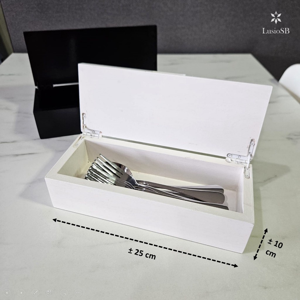 ID LUSIOSB TEMPAT SENDOK TUTUP KAYU KOTAK PENYIMPANAN