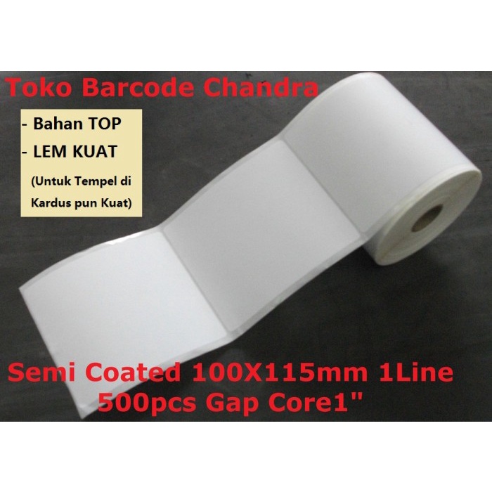 

LABEL SEMI COATED TOP 100X115MM 1LINE 500PCS GAP 2MM CORE 1 INCHI