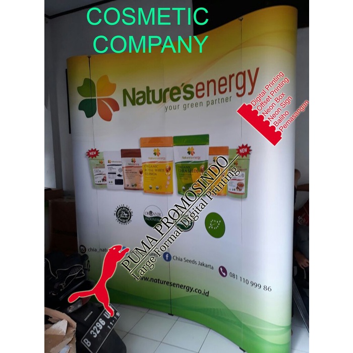 

BACKWALL/BACKDROP PORTABLE 3 X 2 STRAIGHT / CURVES PLUS PRINT INSTANT