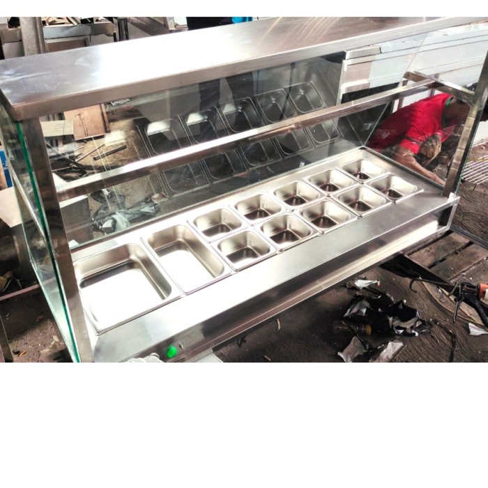 ETALASE PEMANAS MAKANAN BAIN MARIE 150 X 50 X 90 CM